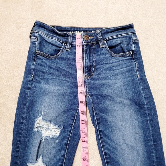 American Eagle Next Level Stretch Jegging Jeans Women’s Size 2 Long Distressed - Picture 6 of 12